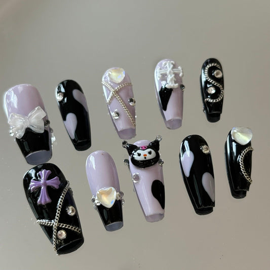 Gothic Kuromi Glam - Nail Wave